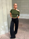 Florine fitted t-shirt – Khaki