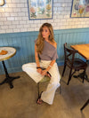 Florine fitted t-shirt – Taupe