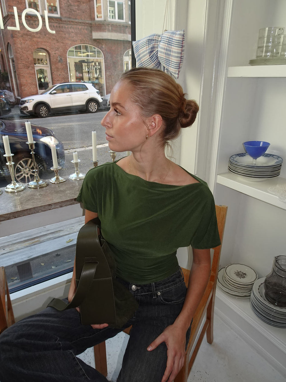 Florine fitted t-shirt – Khaki