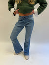 Flared star jeans with navy stars - Light denim