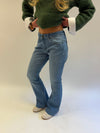 Flared star jeans with navy stars - Light denim