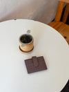 Boston woven card holder - Taupe