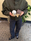 Boston woven card holder - Taupe