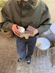Boston woven card holder - Taupe
