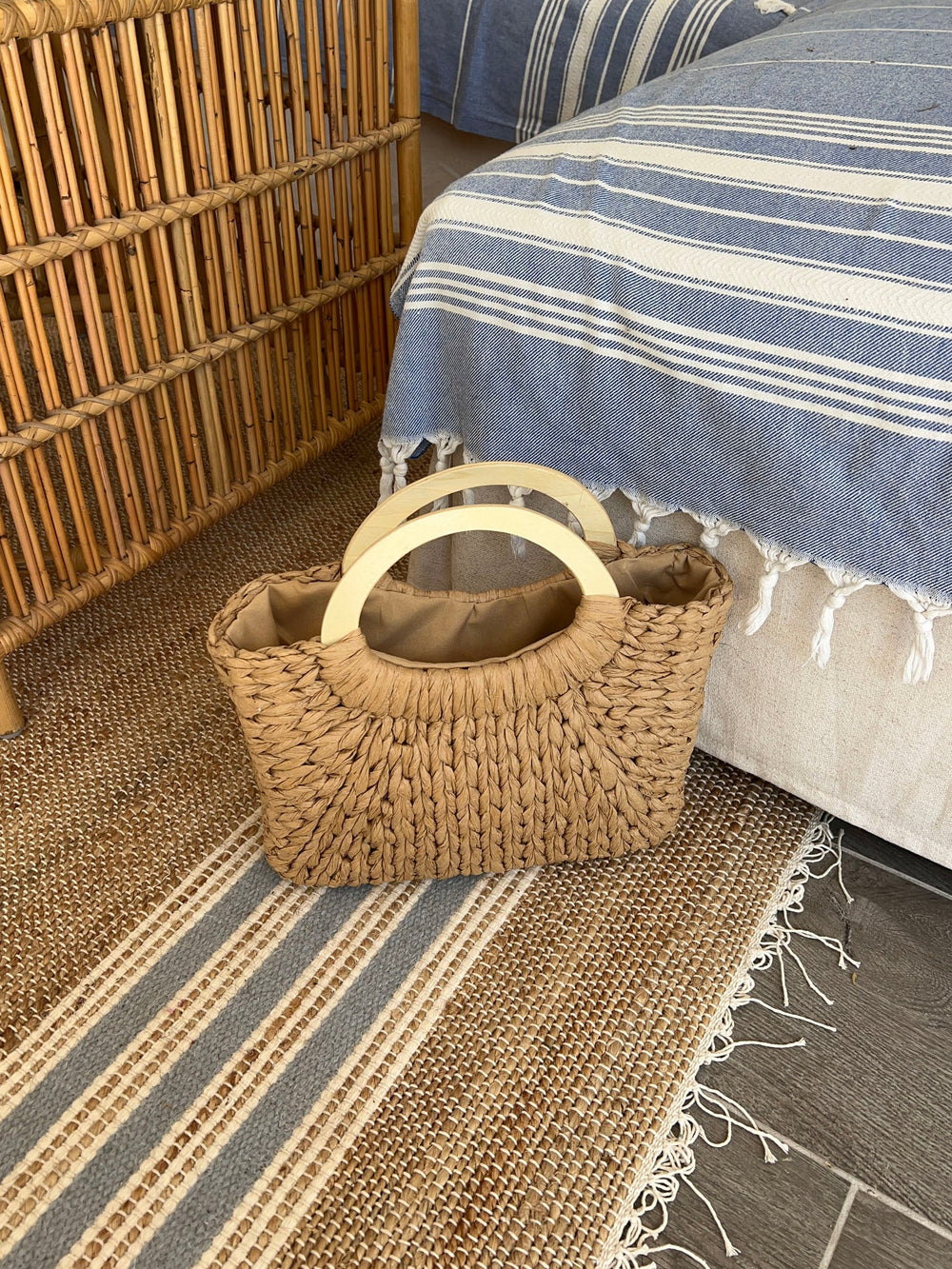 Maddaloni woven bag – Beige