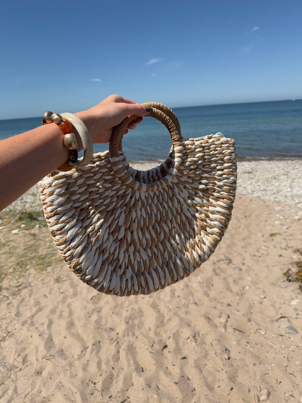 Monza woven straw bag – Beige