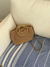 Capua woven straw bag with strap – Beige