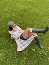 Sille coat with checkered lining - Beige