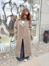 Esther coat with belt - Brown/grey