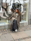 Esther coat with belt - Brown/grey