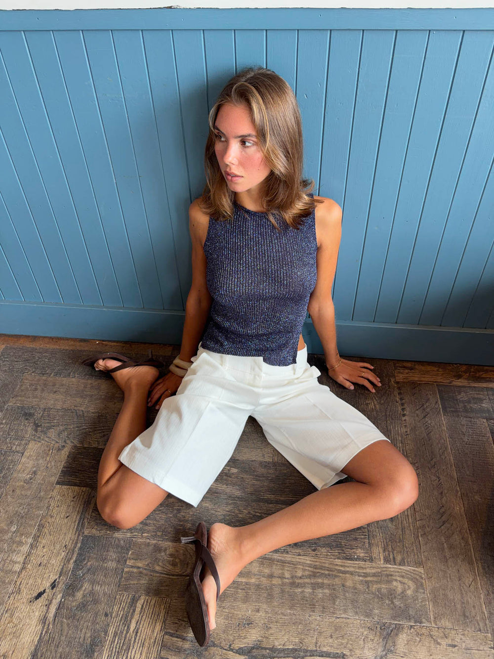 Montania shimmer top - Navy