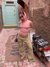 Nova glitter top with hood - Pink/beige