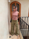 Nova glitter top with hood - Pink/beige