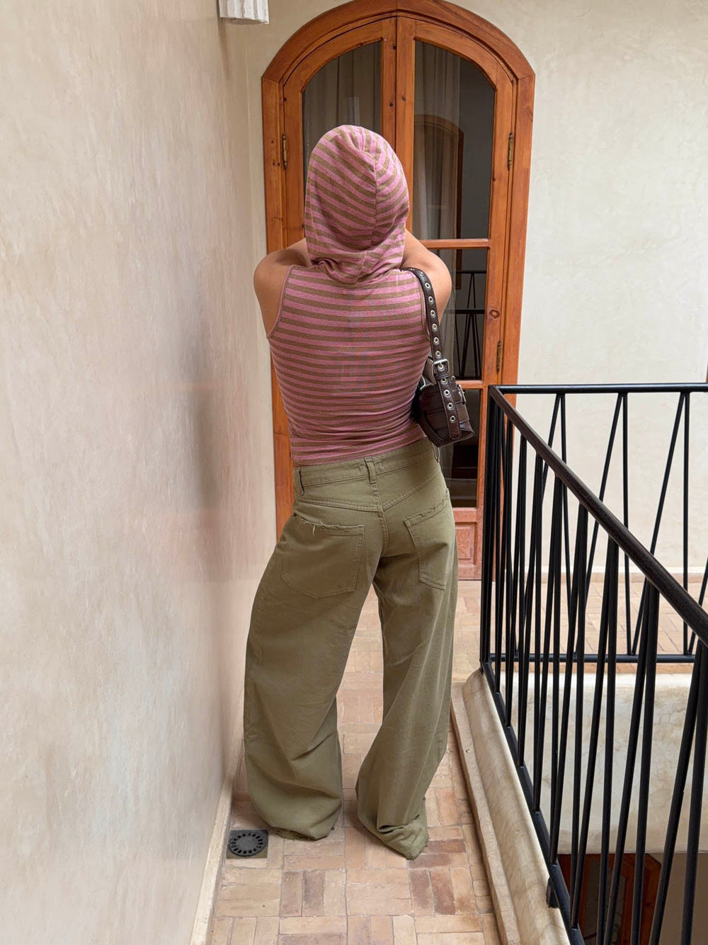 Nova glitter top with hood - Pink/beige
