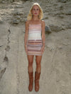Musla glitter dress with stripes - Multicolored