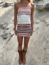 Musla glitter dress with stripes - Multicolored