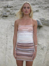 Musla glitter dress with stripes - Multicolored