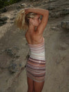 Musla glitter dress with stripes - Multicolored