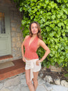 Julle glitter haltertop – Orange