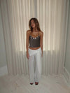 Belina glitter top with buttons - Brown