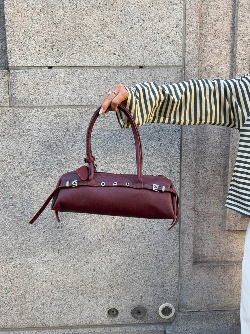 Bobby handbag with metal buttons - Red