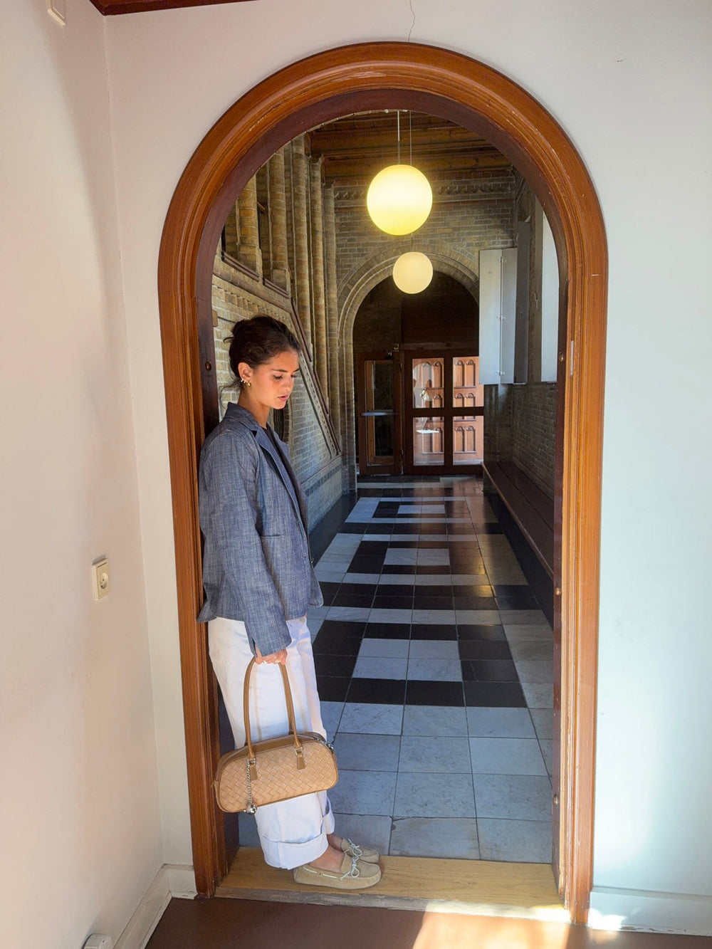 Noella handbag in woven - Beige