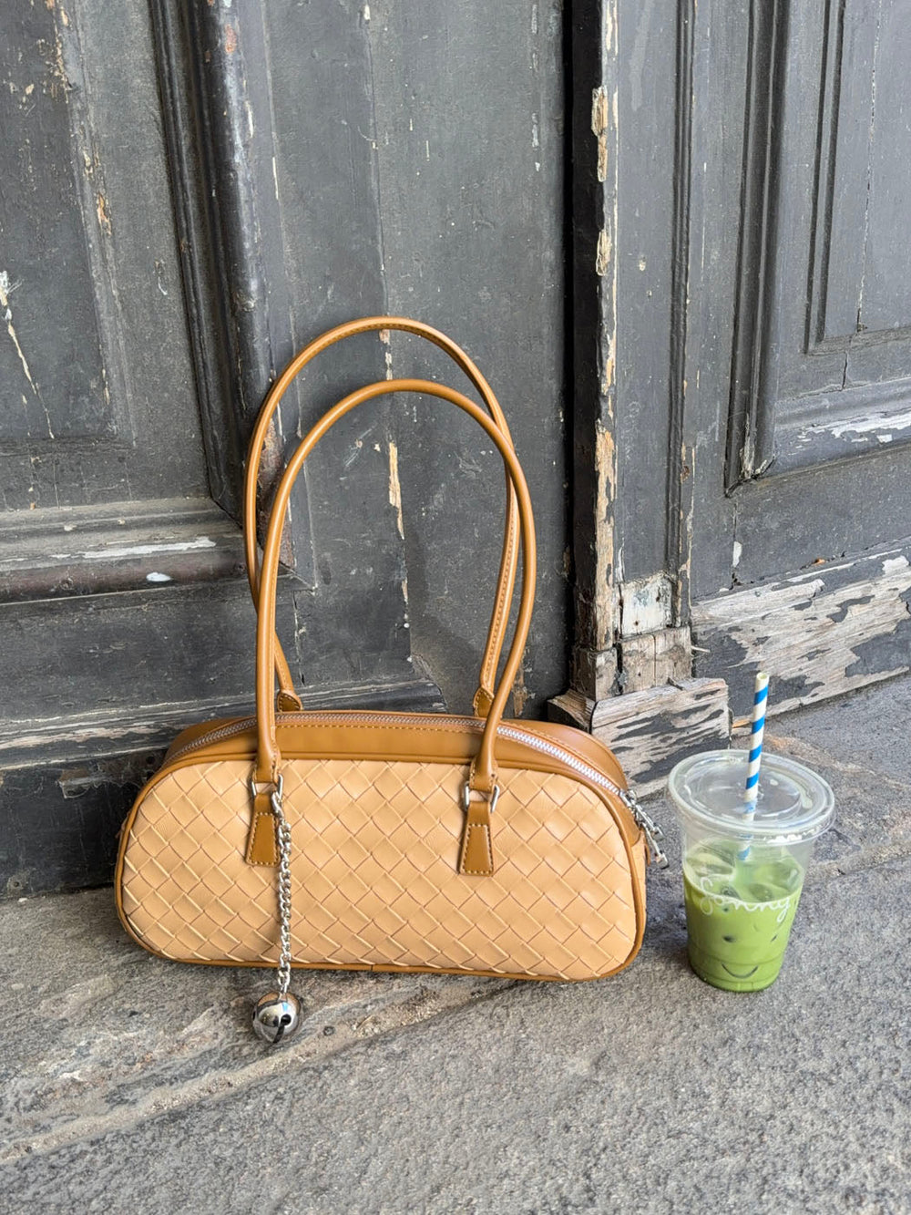 Noella handbag in woven - Beige