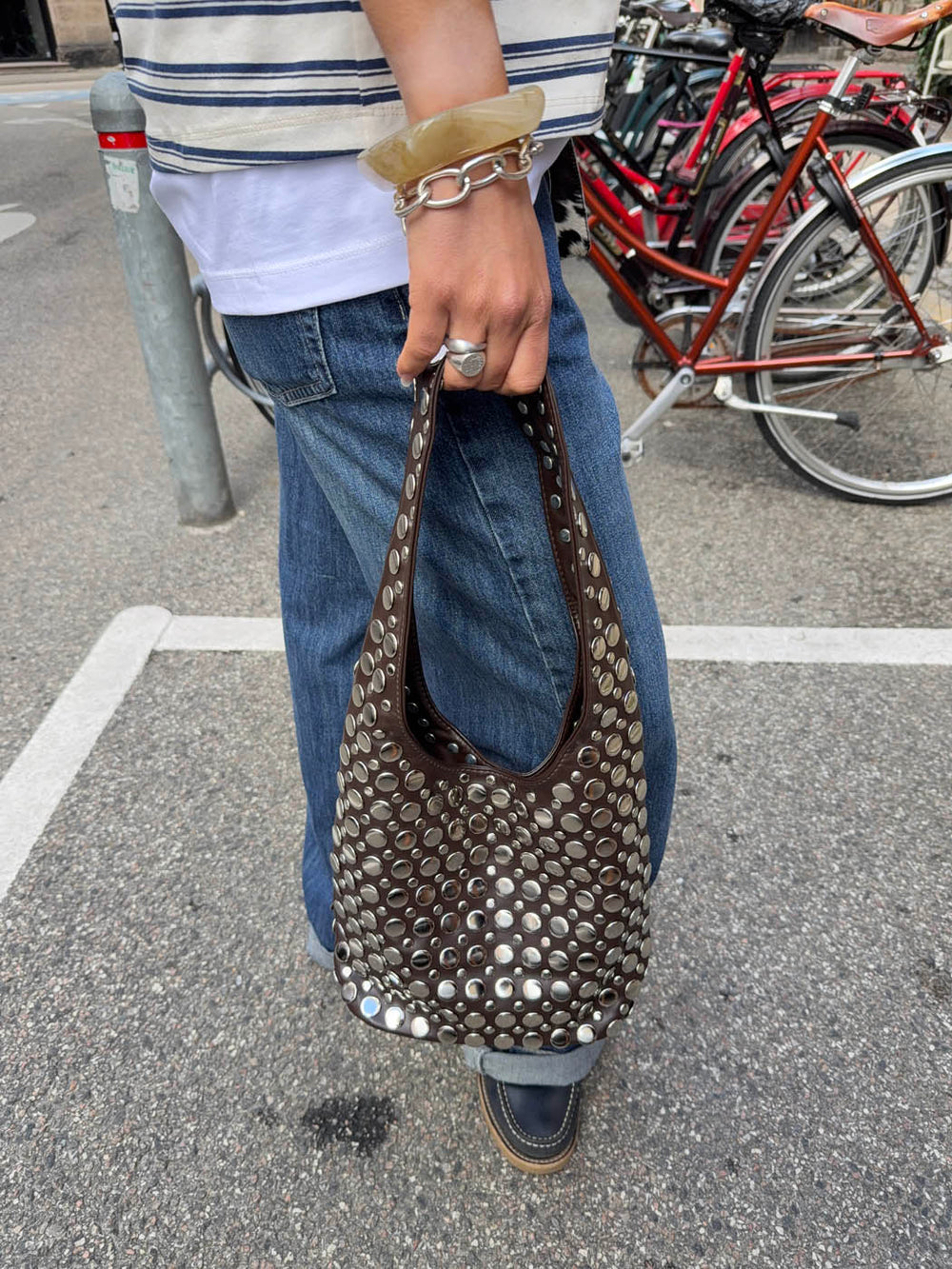 Zula handbag in leather - Brown