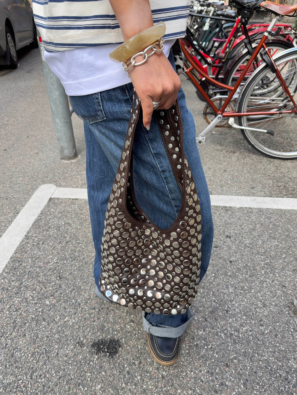 Zula handbag in leather - Brown