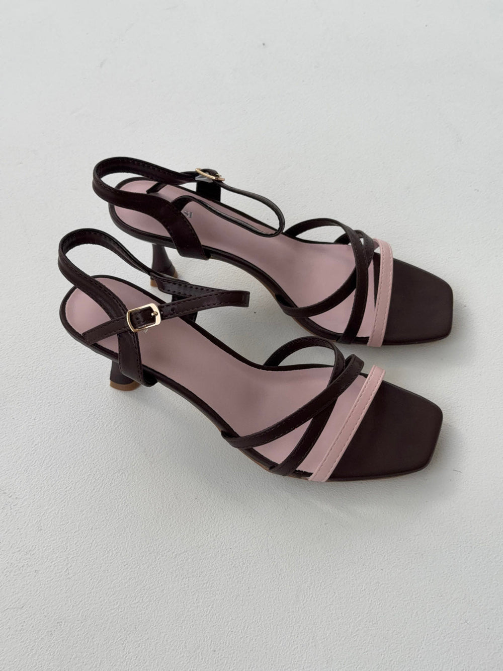 Tillia heels - Brown/pink