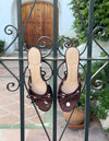 Rosita mules with polka dots - Brown/white