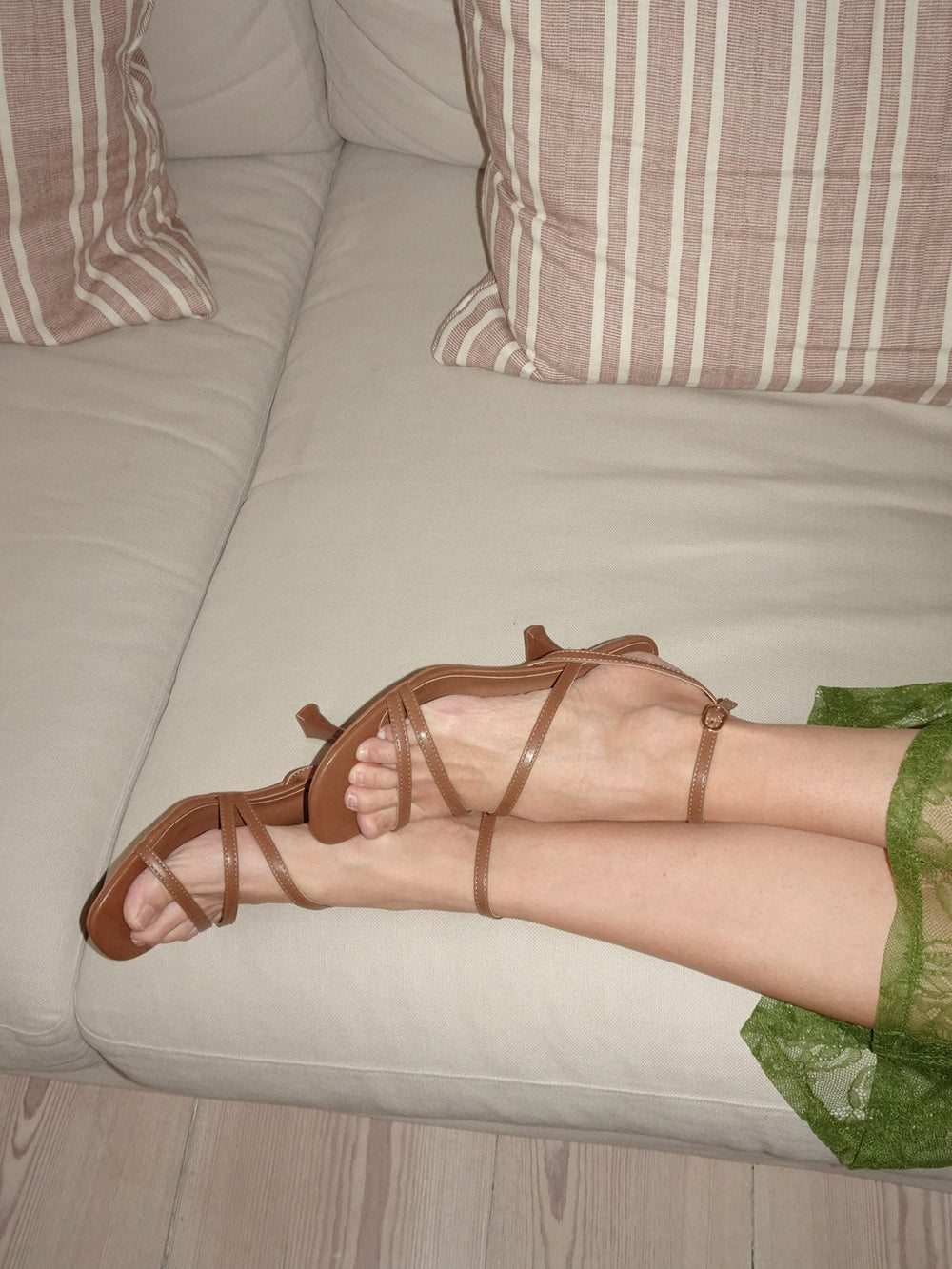 Whitney heels with wrapped leather detail - Brown