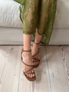 Whitney heels with wrapped leather detail - Brown