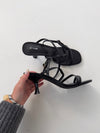Whitney heels with wrapped leather details - Black