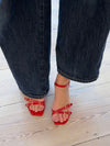 Katianna heels with buckle details – Red