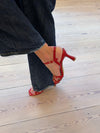 Katianna heels with buckle details – Red