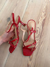 Katianna heels with buckle details – Red