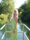 Talia halter satin dress - Green
