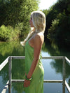Talia halter satin dress - Green