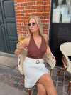 Darina halterneck top - Brown