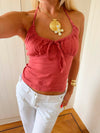 Scandivv halterneck top with ties - Dusty red