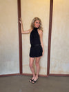 Jolene halterneck dress with sequins – Black