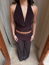 Bilana halterneck top – Brown