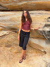 Mira halterneck top with glitter - Rust