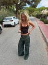 Brooks top with pearls - Brown