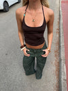 Brooks top with pearls - Brown