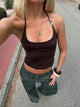 Brooks top with pearls - Brown