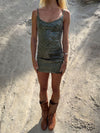 Emeralda sequin dress with dots – Green