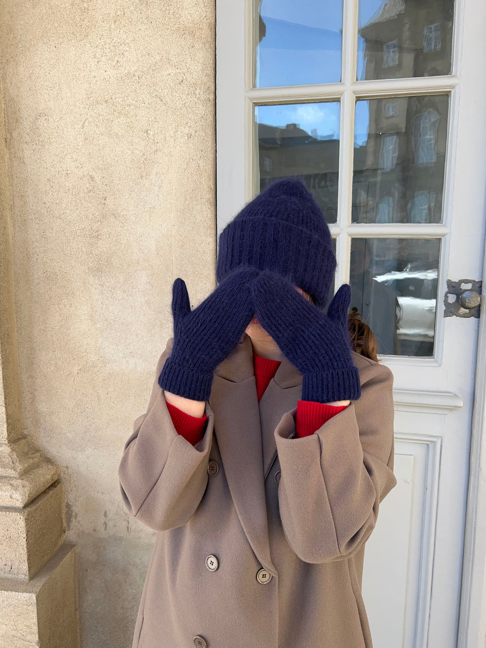 Fluffy mittens - Navy