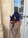 Fluffy mittens - Navy